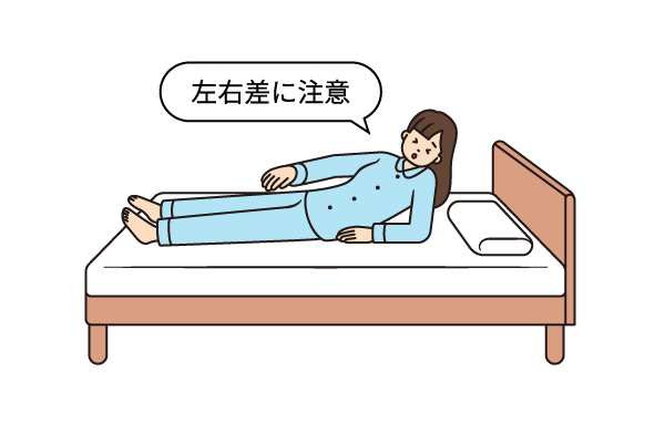 あおむけから真っすぐ起き上がるときのポイントの説明補足画像。