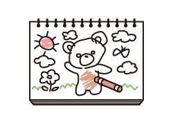 お絵描き、塗り絵のイメージ図。