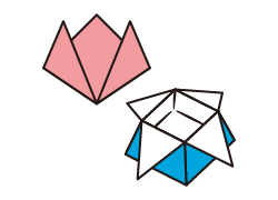 折り紙のチューリップ、箱のイメージ図。